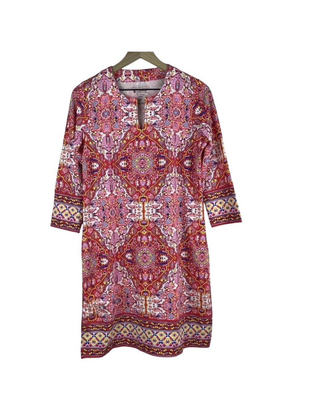 Coolibar Womens UPF 50+ Oceanside Tunic Dress Medallion Print Size S Cotton & Ba